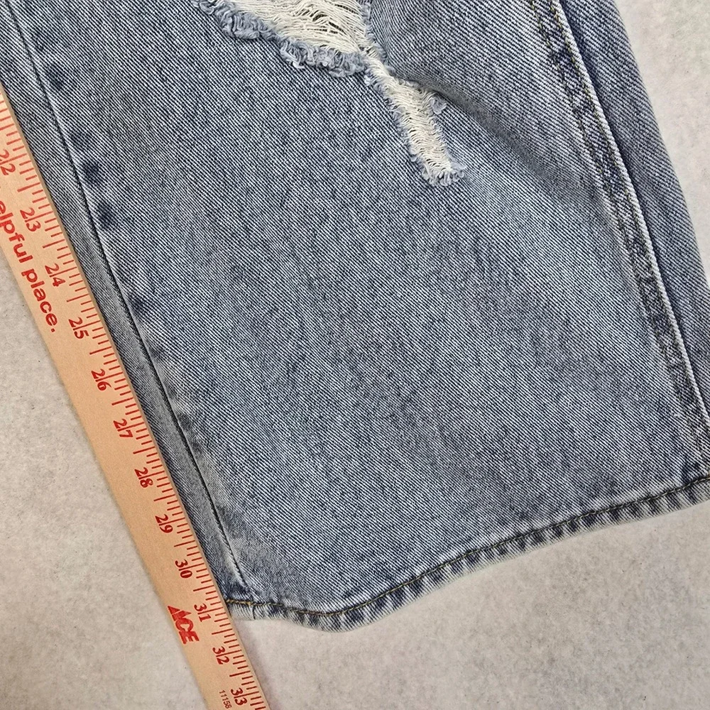 PacSun Baggy Jeans Kia Wash Distressed Ripped High Waisted Blue Denim 29